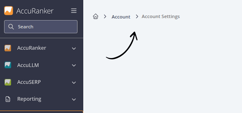 Screenshot from AccuRanker App showing the Breadcrumbs