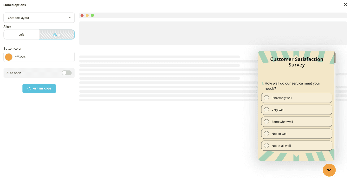 Chatbox-layout for messages, inquiries, and feedback