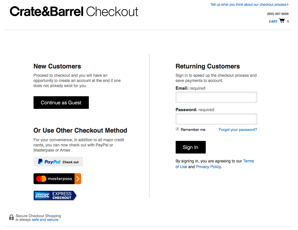 Checkout page after Making a Purchase