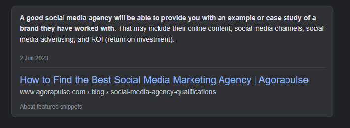 Featured Snippet