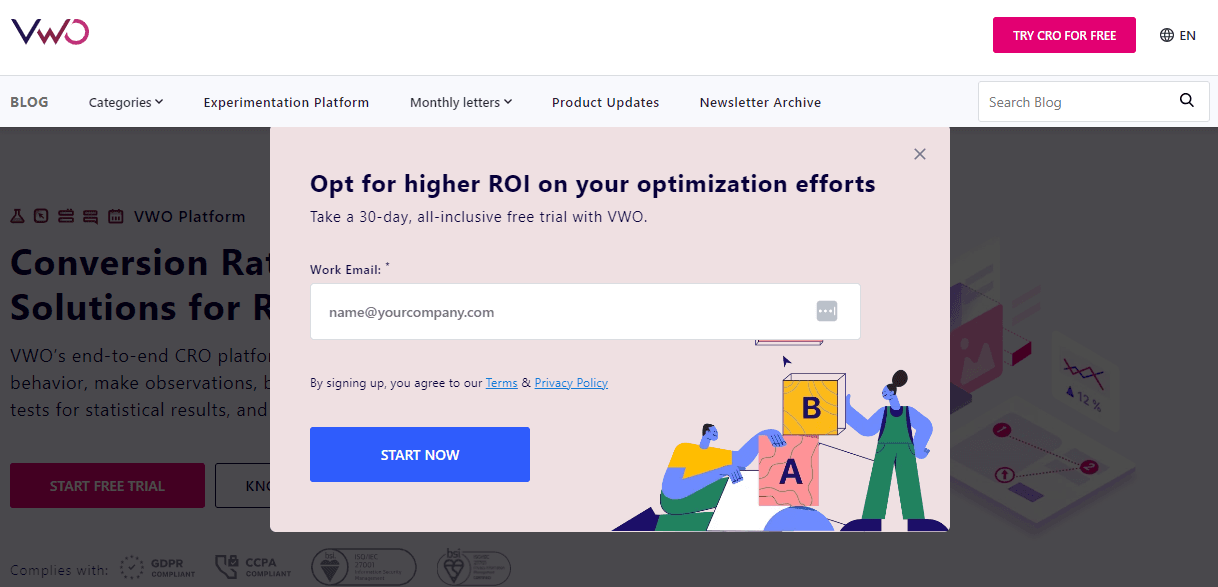 Signing up for a free trial