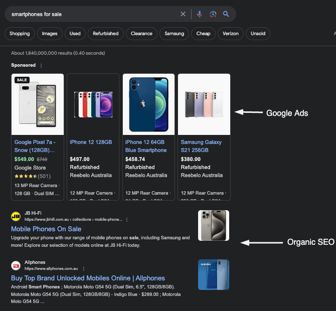 Google ads vs SEO