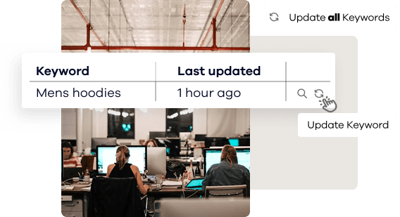 Monitor rankings with real-time data