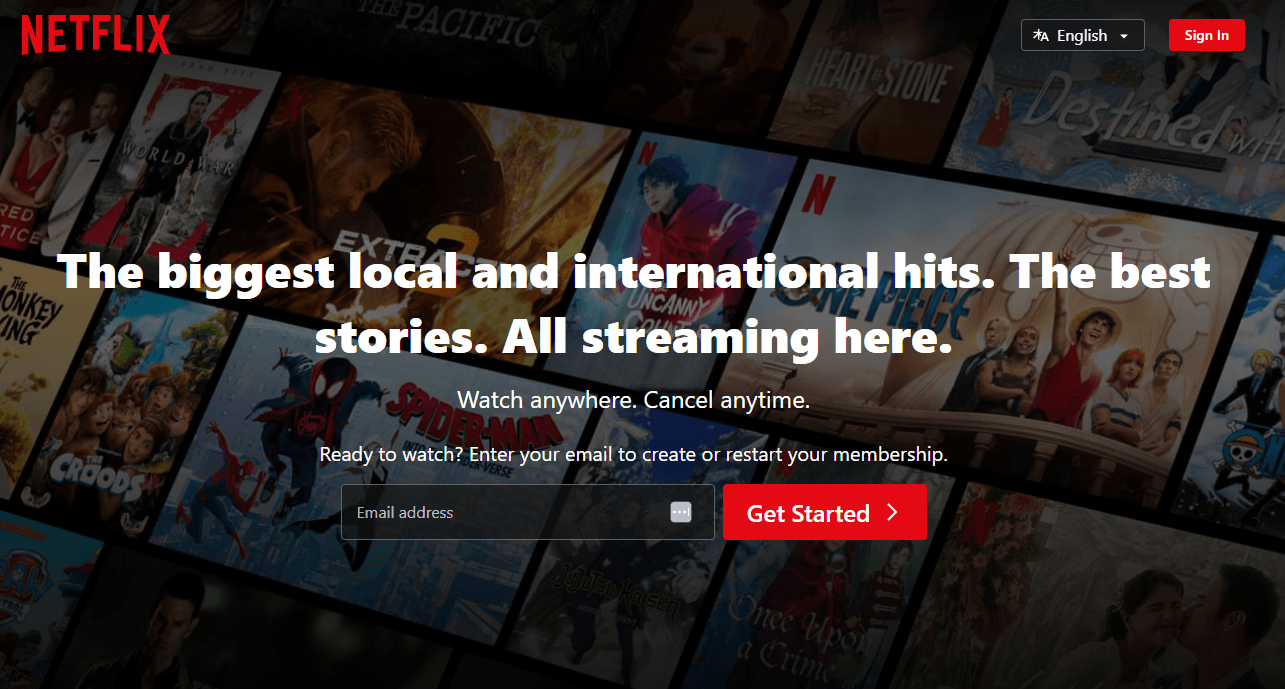 Effective CTA phrases - Netflix