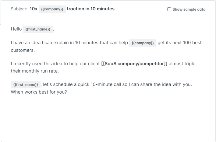 Segment data emailing