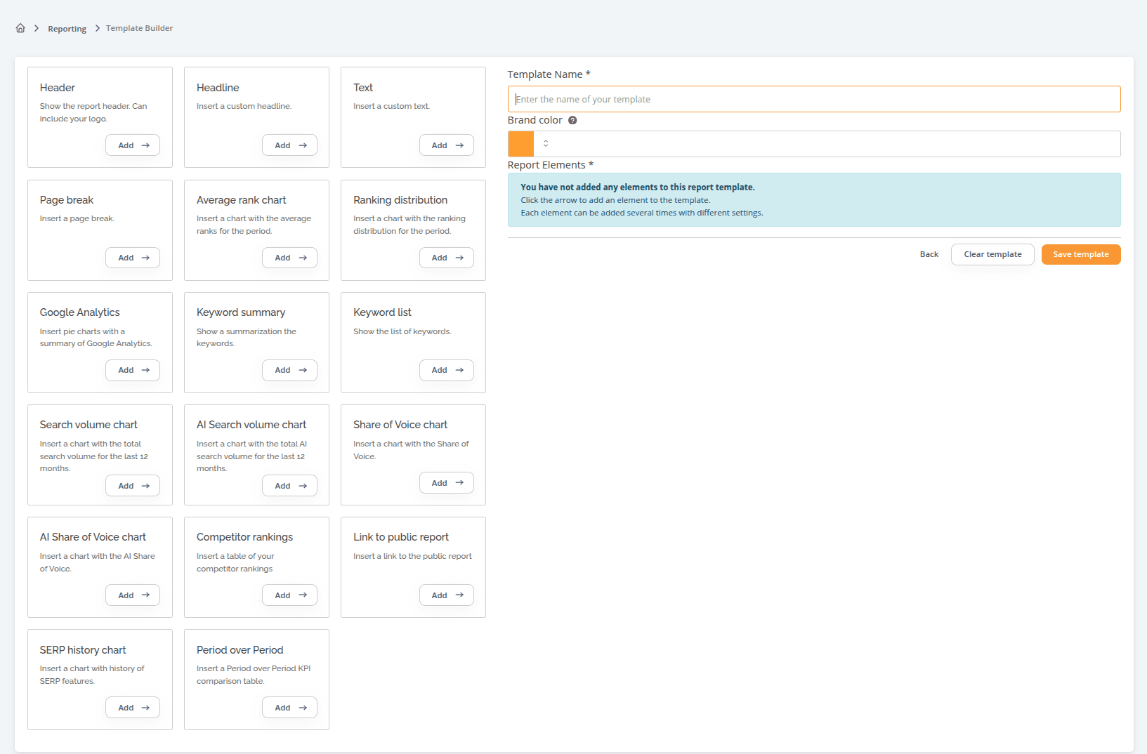 AccuRanker App Reporting Template Builder