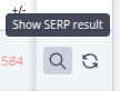 Action buttons for viewing the live SERP result and refreshing keyword ranking data.