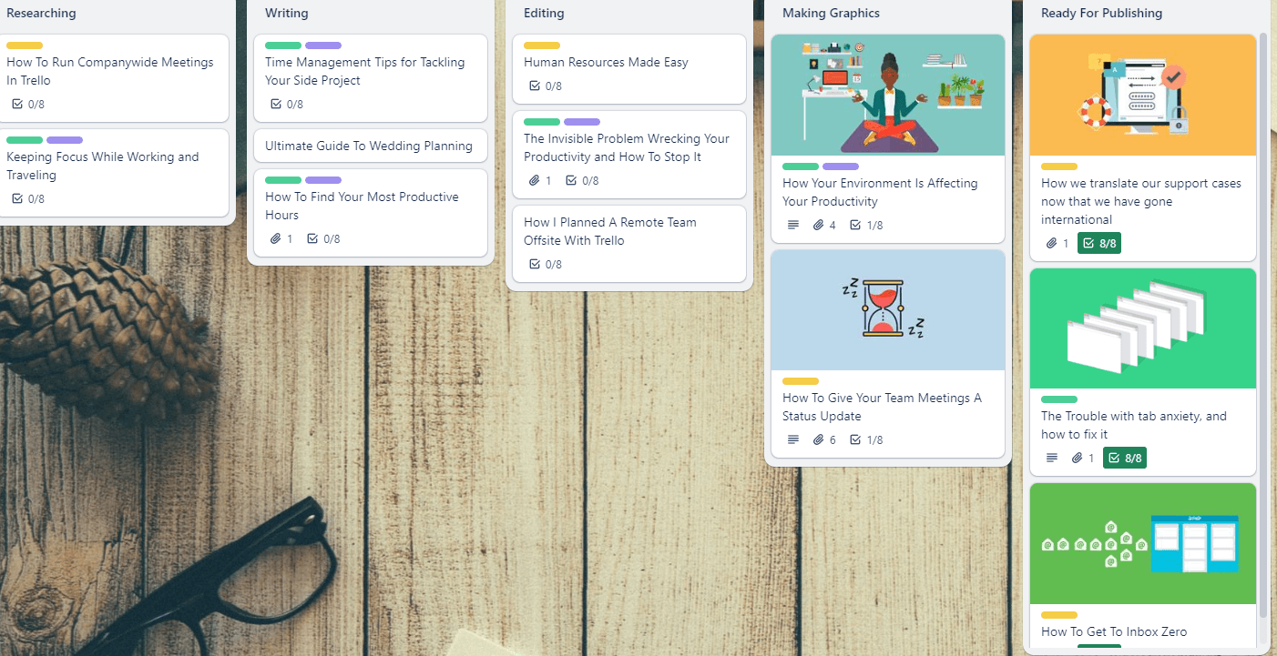 Trello calendar template