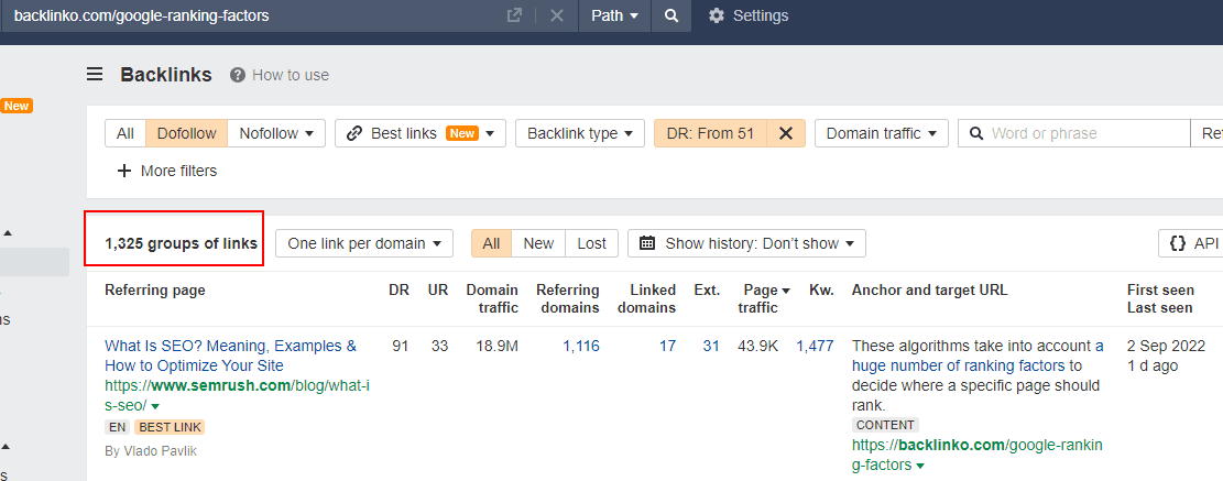example of backlinks