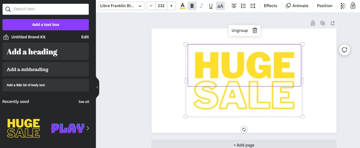formatting text on canva