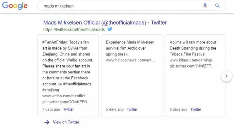 Tweets on Google